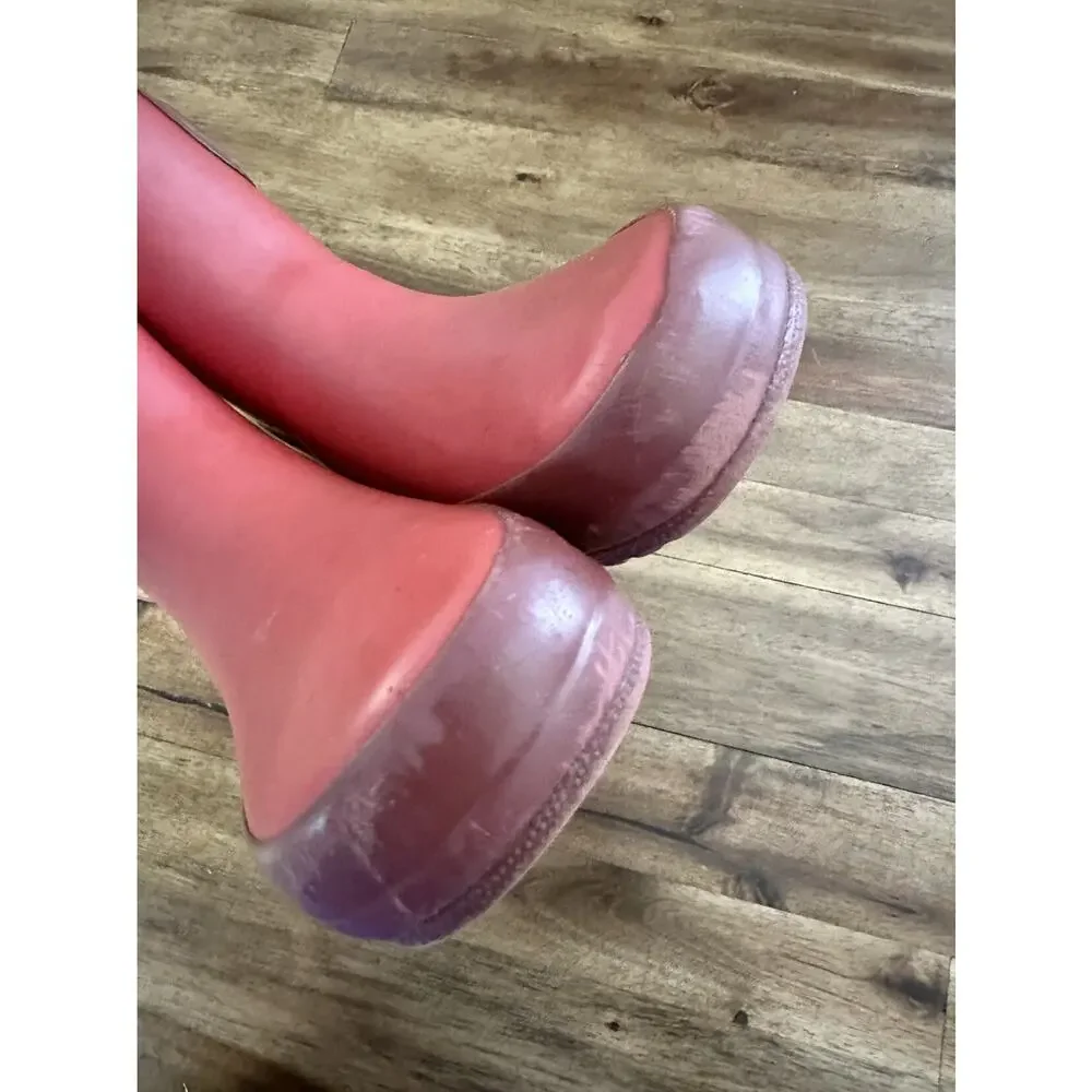 SweetHoney (Whim & Wander) Rain Boots Cranberry Red Waterproof Buckle Preppy 6